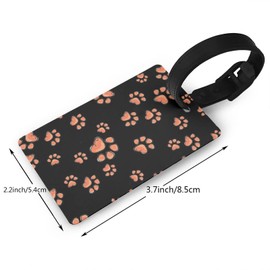 Dog Paw Print Funny Luggage Tags for Suitcases Travel Baggage Bag Tag Identifiers Backpack Name ID Label for Women Men Kids