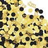 100 pieces of birthday confetti - black and gold circle