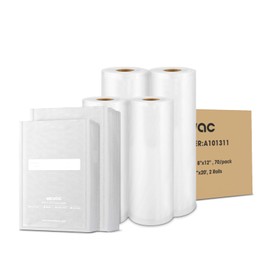 All-in-One Variety Pack Vacuum Sealer Bags & Rolls – 50x 6''x10'', 70x 8''x12'', 2 Rolls 11''x20', 2 Rolls 8''x20' – Premium Commercial-Grade for Food Storage, Meal Prep, & Sous Vide, Wevac
