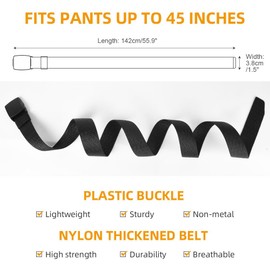 Aomig Work Belt Men's Adjustable Nylon Fabric Belt Business Belt for Men Women Outdoor Fabric Tactical Belt Quick Release Tactical Belt Fashion Belt Without Holes Size Adjustable, B-2pcs-black, army