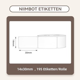 Cinta para hacer etiquetas NIIMBOT D11 D110, etiquetas de 3 rollos, cinta adhesiva de etiquetado de reemplazo 0.55" X 1.18" (14 X 30mm), recargas de e