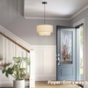 HILUXIA 18" Modern Double Drum Fabric Pendant Light, Large Hanging