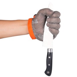 ThreeH Cut Resistant Gloves Stainless Steel Mesh Gloves for Butchers,Restaurant Work,Meat Processing,Slicing,Chopping GL08 XL(One Piece)