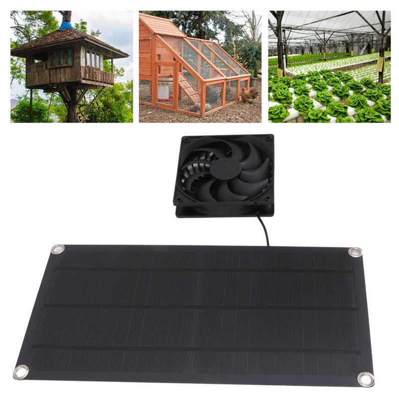 Solar Powered Fan Portable Monocrystalline Silicon 10W IP65 Waterproof Exhaust