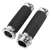 Unbranded Black + Chrome 1" Electronic Handle Grips For Harley
