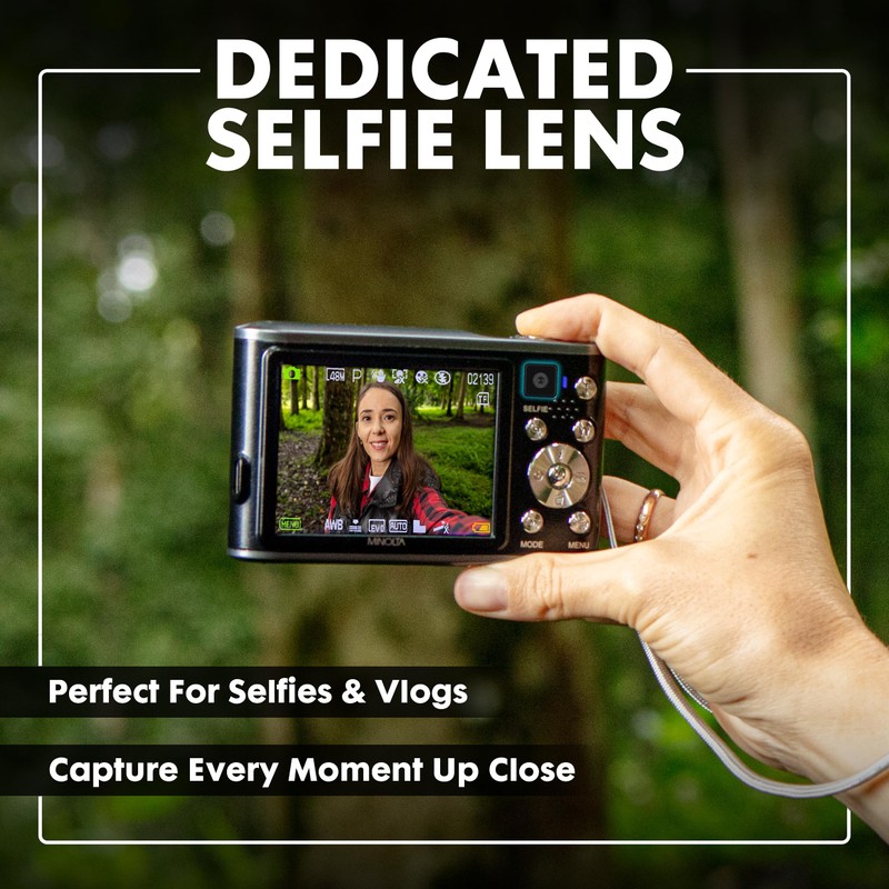 Minolta 48MP Digital Camera with Rear Selfie Lens – 4K