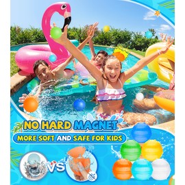 Reusable Water Balloons for Kids Adults,Refillable Water Balls Summer Water Toys DOLNOW Quick Fill Self-Sealing Silicone Water Balloons Outdoor Pool Toys for Boys Girls with Mesh Bag
