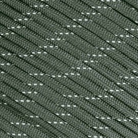 Fluorescent Reflective 550 Type III Guyline Tent Rope Camping Survival Cord High-Visibility Paracord (Reflective Olive Drab, 100 Feet)
