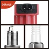A-Premium Set of 6 (Red) Ignition Coil Pack and Iridium