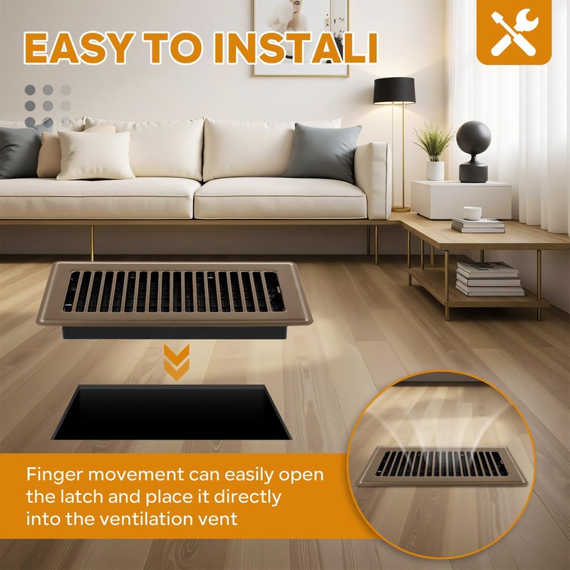 Floor Register 4x10, Floor Vent Covers, Heavy Duty Steel Walkable