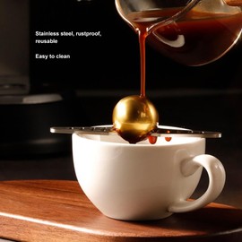 Tnfeeon Coffee Alive Extract Cooling Espresso Ice Sphere, Reusable Stainless Steel Espresso Cooler for Coffee Enthusiasts with Stand Coffee Cooling Tool. Secure More