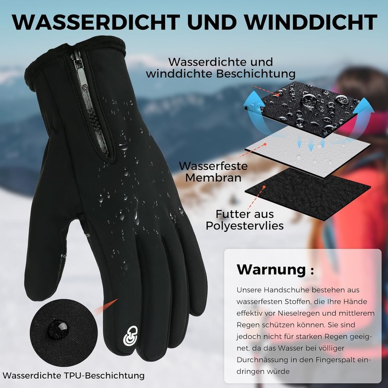 AURUZA Winter Touchscreen Gloves for Men and Women - Cycling,