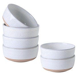 Hasense 30 OZ Cereal Bowls Set of 6, Stoneware Soup Bowls for Kitchen, 6 Inch Ceramic Bowls Microwave and Dishwasher Safe for Rice, Oatmeal, Noodle, Ramen, Salad, Fruit and Pasta, White