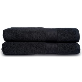MAURA Premium Bath Sheets 100% Cotton 35x70 Oversized Ultra Absorbent Quick Dry Soft Towel Set for Bathroom Extra Large Bath Towels, Black