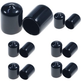 Acocony 3/4 Inch Rubber Cap Round Rubber End Caps PVC Flexible Protector Plastic Plugs for Round Holes Black Pack of 12
