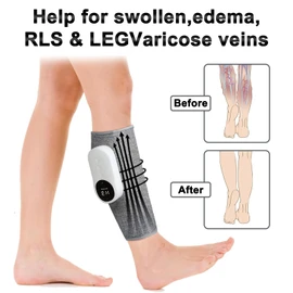 Leg Massager with Heating Function, Cordless Calf Massager with Heat, 3 Intensity Levels & 3 Heating,Adjustable Size,Circulation Booster for Legs Calf Muscles,1Pack (Gray)