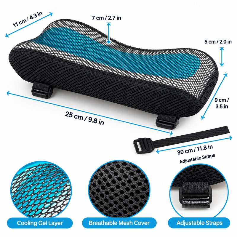 Memory Foam Armrest Pads for Office Chairs – Soft Armrest