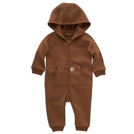 Carhartt Boys Long-Sleeve Zip-Front Hooded Coverall, Carhartt Brown Solid, 6 Months