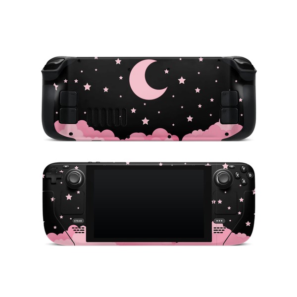 ZOOMHITSKINS Steam Deck Skin, Black Pink Moon Star Kawaii Anime,