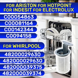 Sieve Filter for Dishwasher with the Original C00054863 C00081164 for Indesit 482000029630 482000039375 for Whirlpool - Warranty 10 Years – MONTERAL