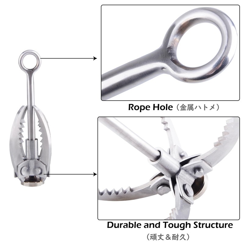 TRIWONDER Grappling Hook Gravity Rock Climbing Hooks Folding Claws Stainless