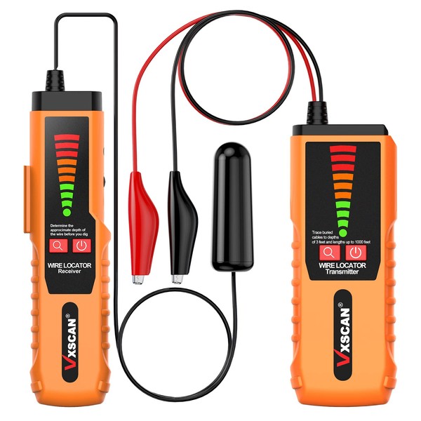 VXSCAN Underground Wire Locator F04, Cable Tester with Earphone, Underground