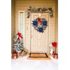 Briful 4 PCS 12" Glitter Poinsettia Blue Artificial Flowers Stem