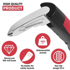 2Pcs Car Door Assist Handle Vehicle Support Handle for Elderly 2 in 1 Car Door Latch Assist Grab Bar Window Breaker Portable Automotive Car Handle Assist for Getting in and Out of Car (2, Red)