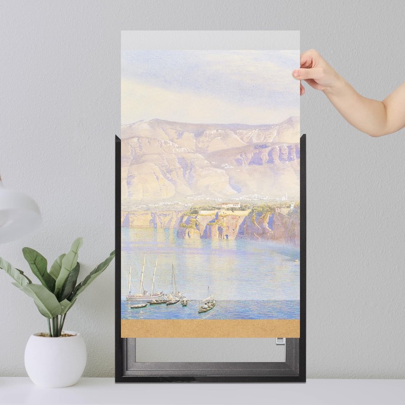 Podronale 24x48 Poster frame, Plexiglass, Black Snap Frames, Coating Aluminum