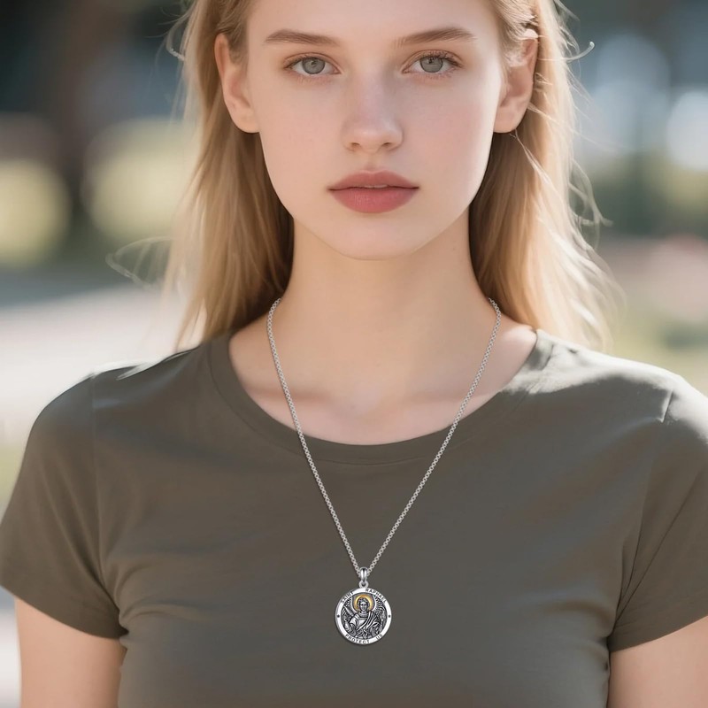 Saint Raphael Necklace 925 Sterling Silver St Raphael Pendant Patronus