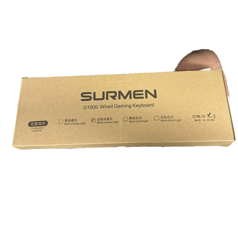 Surmen Gaming Keyboard G1000 White Ice Blue Light