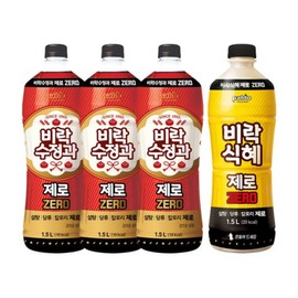 Virak Sujeongwa Zero 1.5L x3 + Zero Sikhye 1.5L x1, None / 비락 수정과 제로 1.5L x3 + 제로 식혜 1.5L x1, 없음