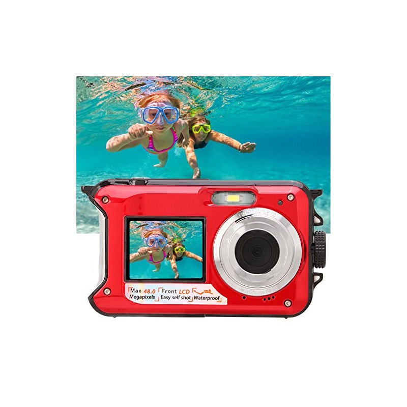 Waterproof Digital Camera, Full HD 2.7K 48MP 10ft Waterproof Underwater