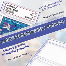 50 soportes para tarjetas de intercambio, protectores de tarjetas de béisbol de acrílico con posición de etiqueta, apto para tarjetas deportivas, tarj