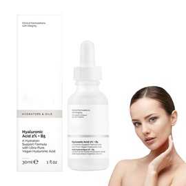 Hyaluronsäure 2% + B5,Reine Hyaluronsäure Essenz,Hyaluron Serum für Feuchtigkeitsspendend,Hyaluronsäure Serum Gesichtsserum,Feuchtigkeitsspendende Gesichtsessenz für Frauen,Porenverkleinerung,30 ml