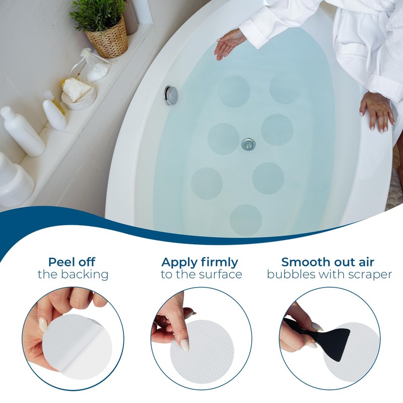 Anti-Slip Shower Stickers - Help Reduce Slipping in Bathtub &