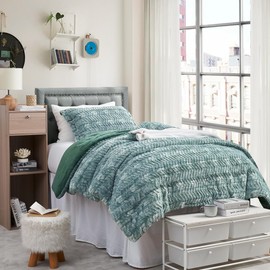 Byourbed Peak of Cozy - Coma Inducer® Oversized Twin Comforter Set - Chevron Moss Green