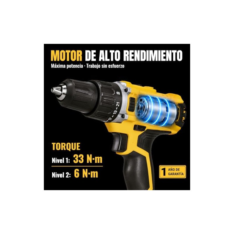 PRETUL TALI-20P2K, Kit taladrodestornillador 12, 20V con 32 accesorios