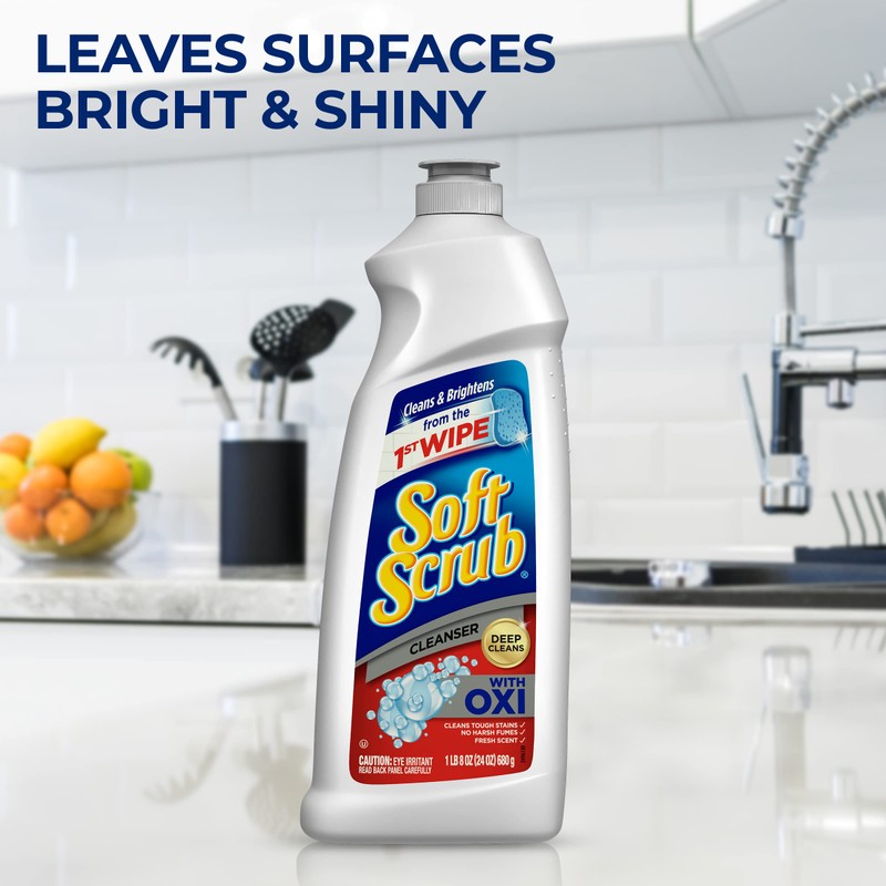 Soft Scrub Multi-Purpose Kitchen and Bathroom Cleanser with Oxi, 36