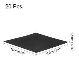 uxcell 20pcs Foam Padding Sheets 1/16 Inch Thick x 6 Inch Long Square EVA Foam Sheet Non-Slip Anti Vibration Pads, Anti-Skid Noise