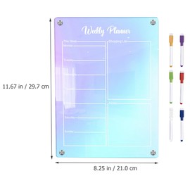 KONTONTY 1set Magnetic Weekly Planner Board Dry Erase Memo Board for Refrigerator Reusable Writing for Meal Planning Chores -do Lists Markers and Eraser