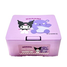 can do Kuromi One push One Touch Open Type Lid Accessory Cosmetics Case Box W4.2 × H3.5 × D2 inch,Multicolor, Japanese, purple, pink, 38319