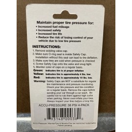 ACCU-PRESSURE QTY 4 NEW Accu-Pressure Safety Tire Caps, 38 psi