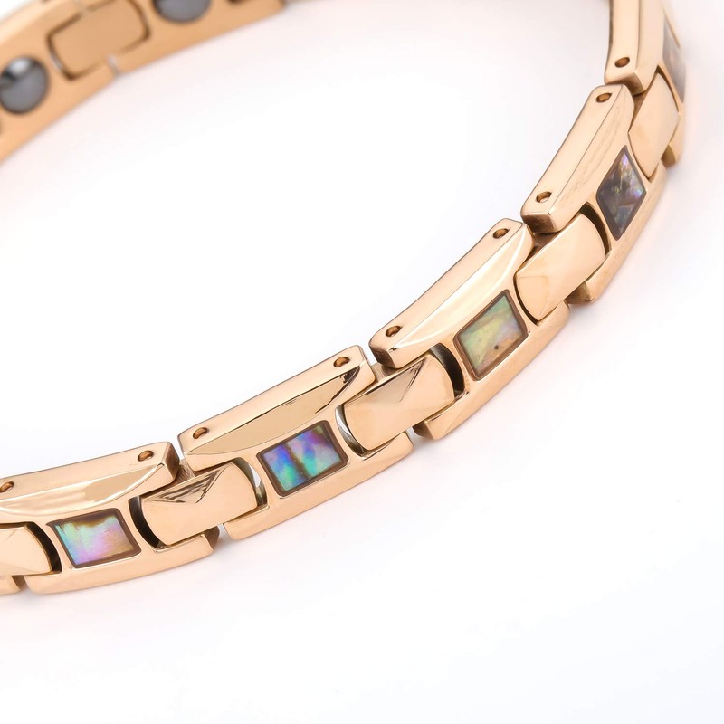 Germanium Bracelet Women's Bracelet Colorful Natural Seashell Inlay Pink Gold