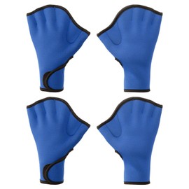 PATIKIL Swimming Gloves 2 Pairs Web Swimming Gloves Aquatic Fitness Water Resistant Swimming Hand Paddle for Women Men Water Aerobics Large Dark Blue