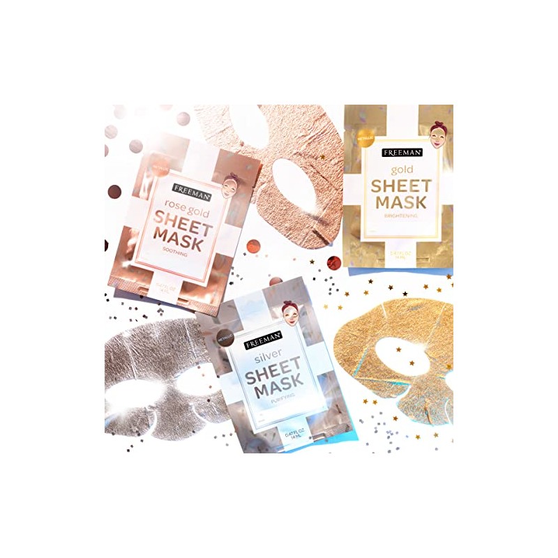 Freeman Limited Edition Valentines Day Metallic Sheet Masks, Variety 12