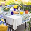 furn. Lemons Table Runner – Washable Striped Mediterranean Fruits Quick