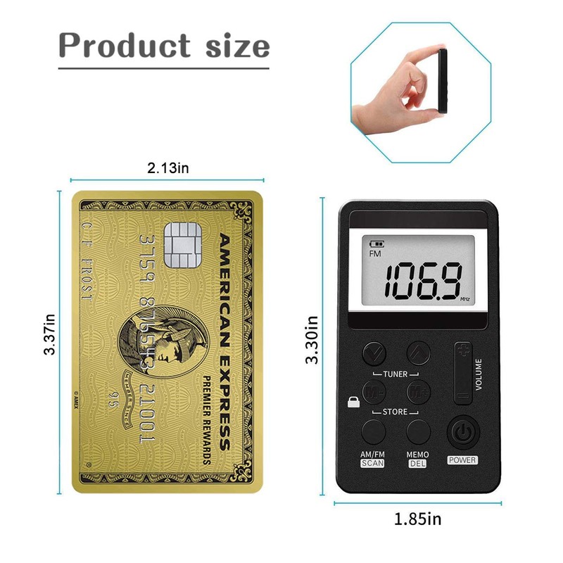 Personal AM/FM Pocket Radio Portable VR-robot, Mini Digital Tuning Radio,