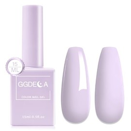 GGDECA 15ml Light Purple Gel Nail Polish, 1Pcs lavender Gel polish, Lilac Nail Polish Gel, High Gloss U V Soak Off Nail Gel Polish, DIY Sparkle French Manicure Salon