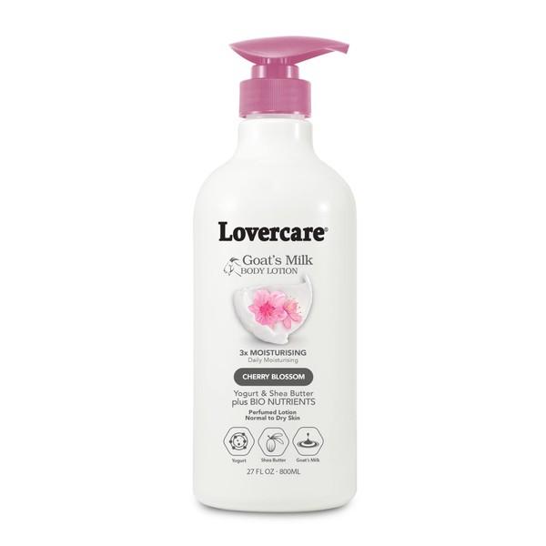 Lovercare Goat Milk Body Lotion for Dry Skin Cherry Blossom 27.05oz (800ml) - Single…